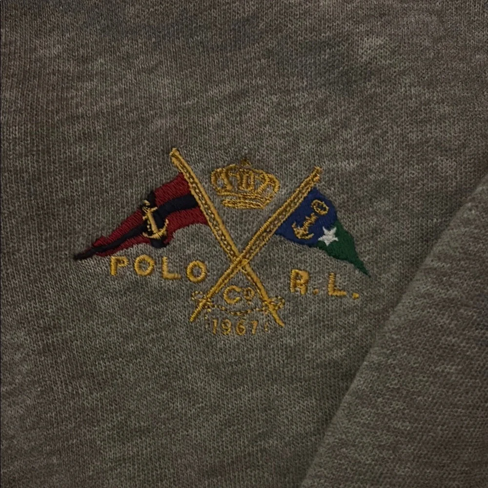 Polo Ralph Lauren Gray Collared Sweatshirt Men's XL - Picture 3 of 3